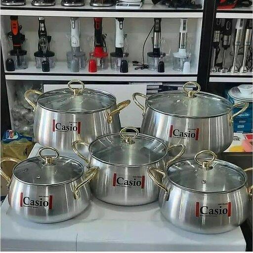 قابلمه کاسیو 10 پارچه سنگین وزن ،درب پیرکس